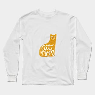 Cat Mom in Mustard Yellow Long Sleeve T-Shirt